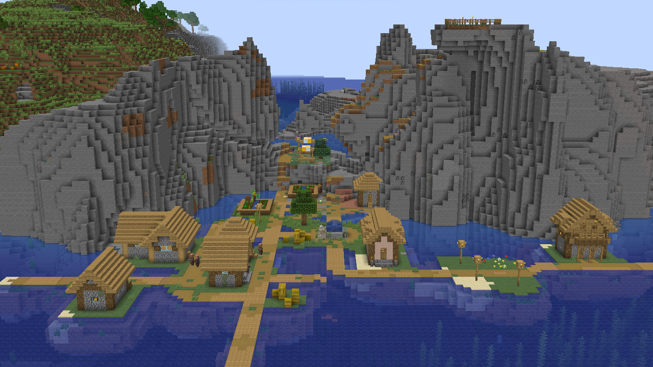 Minecraft stony shores ocean village