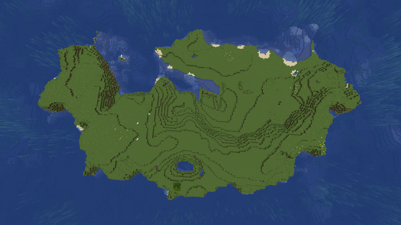 Big Minecraft Island with one tree