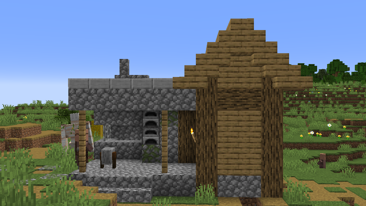 Minecraft Plains village blacksmith building