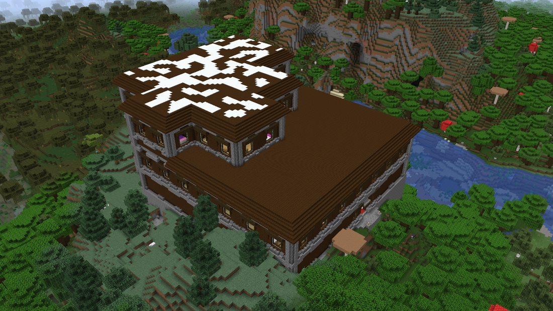 minecraft Snowy Roof Mansion